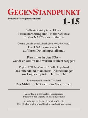 cover image of GegenStandpunkt 1-15